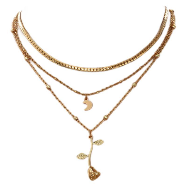 Bohemia Moon Gold Pendant Necklaces