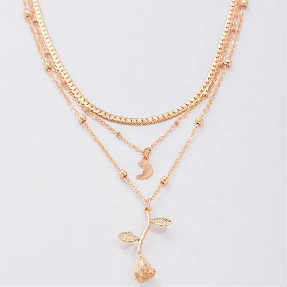 Bohemia Moon Gold Pendant Necklaces