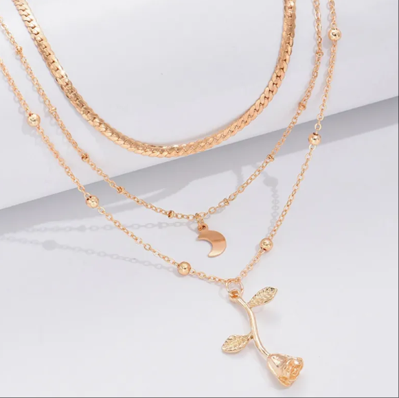 Bohemia Moon Gold Pendant Necklaces