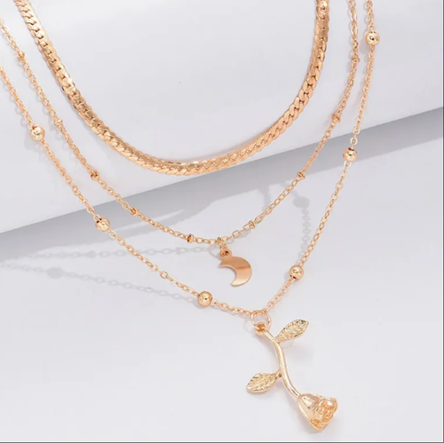 Bohemia Moon Gold Pendant Necklaces