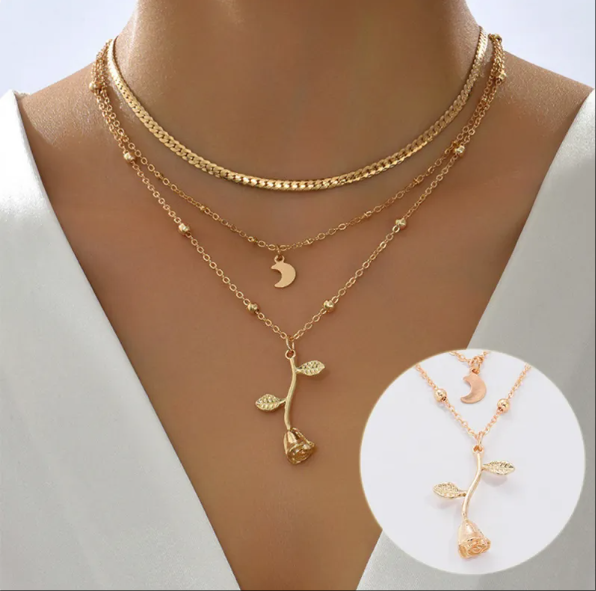 Bohemia Moon Gold Pendant Necklaces