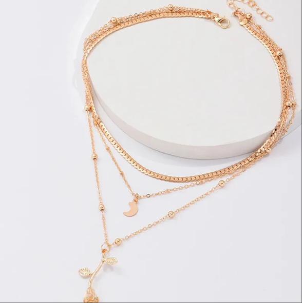 Bohemia Moon Gold Pendant Necklaces